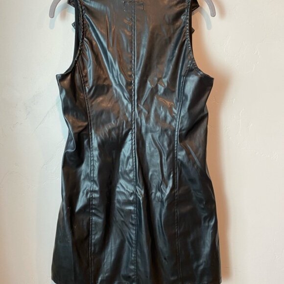 Vintage EUC Tripp NYC Black PVC Pleather Vegan Leather Fetish Dress XL Goth Punk - Picture 2 of 6